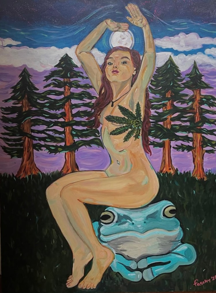 Cannabis Goddess by Natascha Pearson Acrylic on Canvas